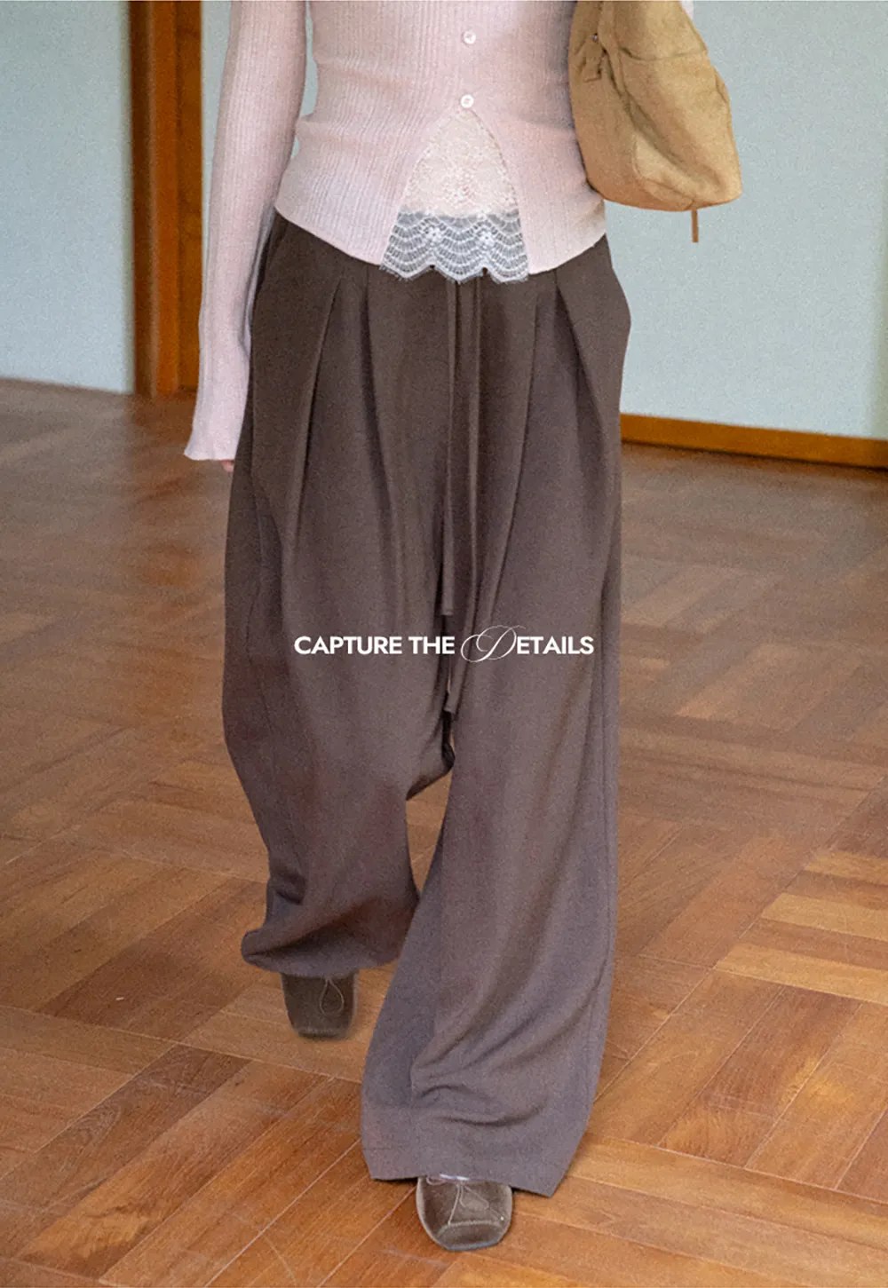 Wide Leg Pleated Casual Pants