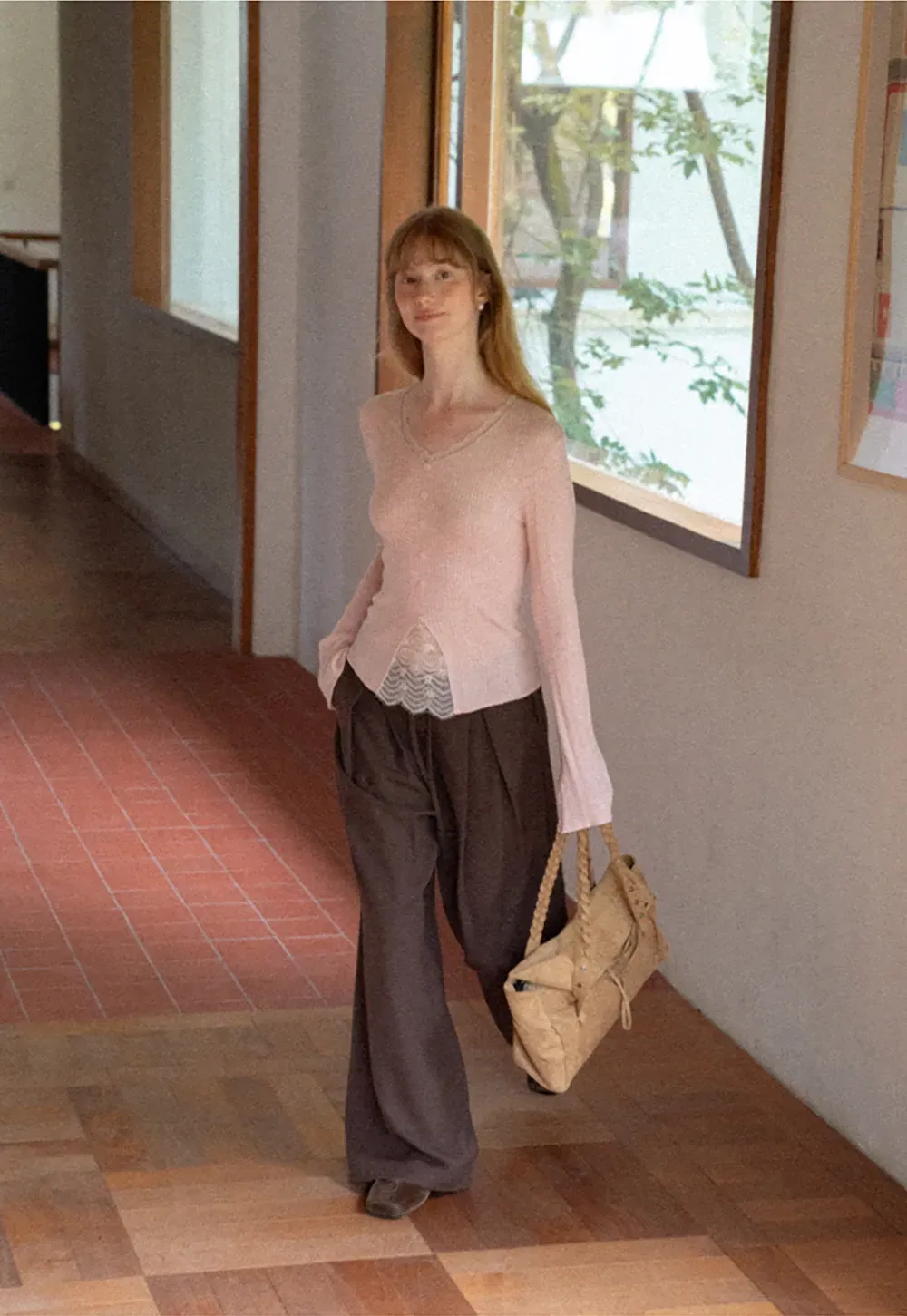 Wide Leg Pleated Casual Pants