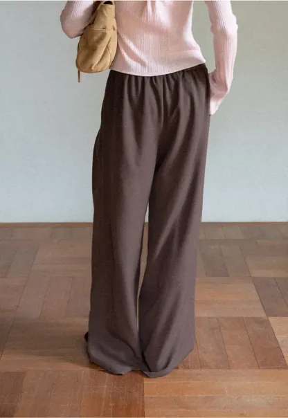 Wide Leg Pleated Casual Pants