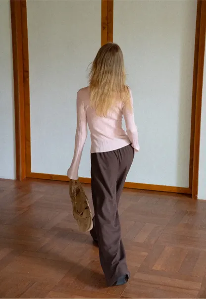 Wide Leg Pleated Casual Pants