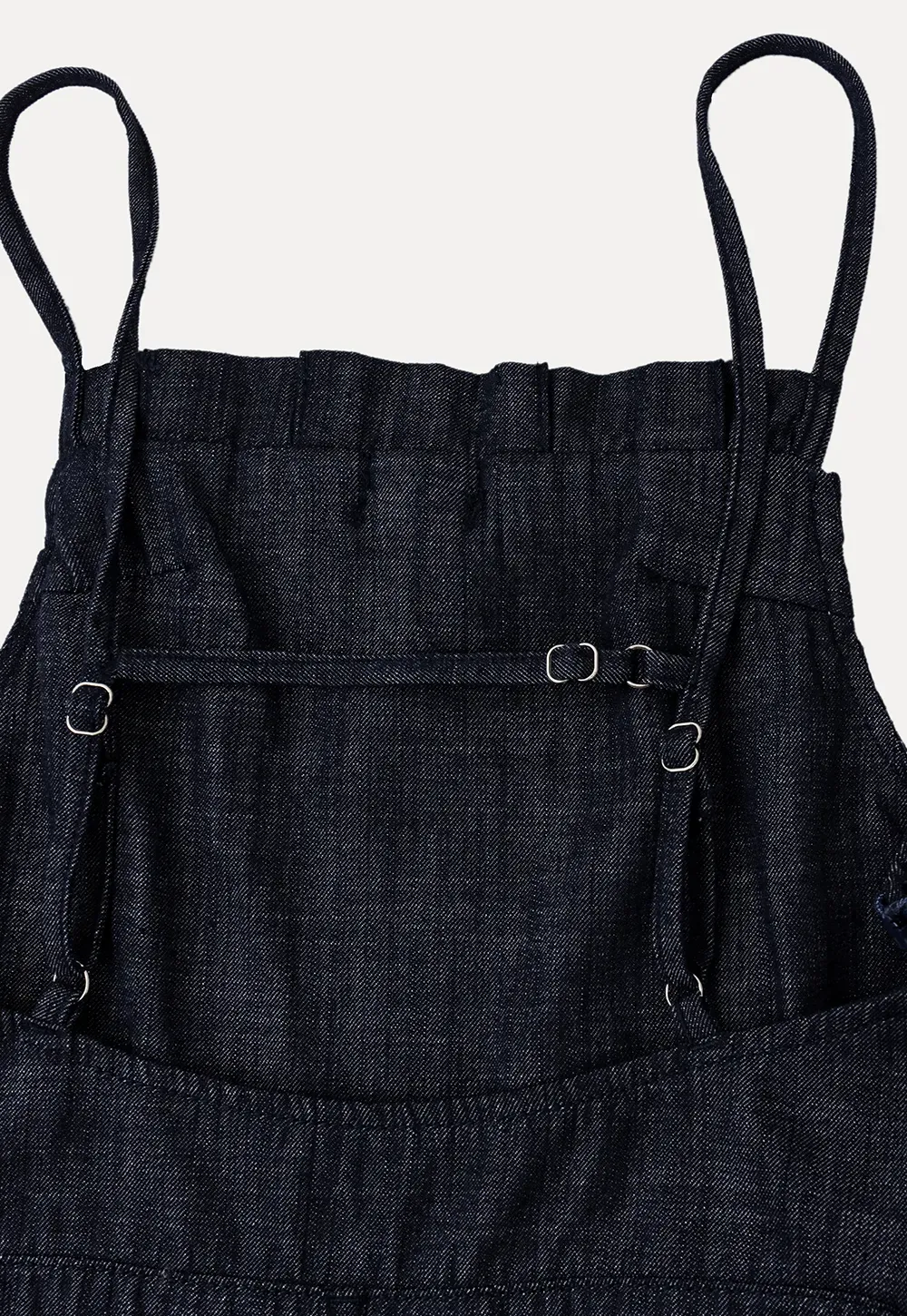 Ruched Waist Wide Leg Denim Jumpsuit