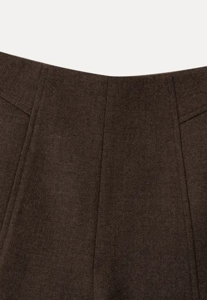 High Waist Pleated Shorts with Ruched Side Detail