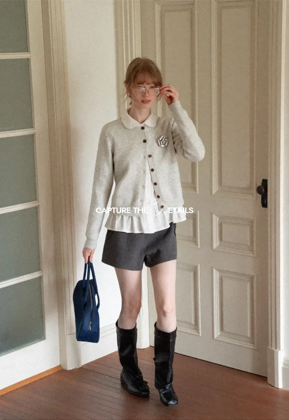High Waist Pleated Shorts with Ruched Side Detail