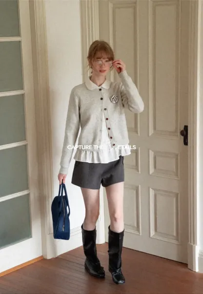 High Waist Pleated Shorts with Ruched Side Detail