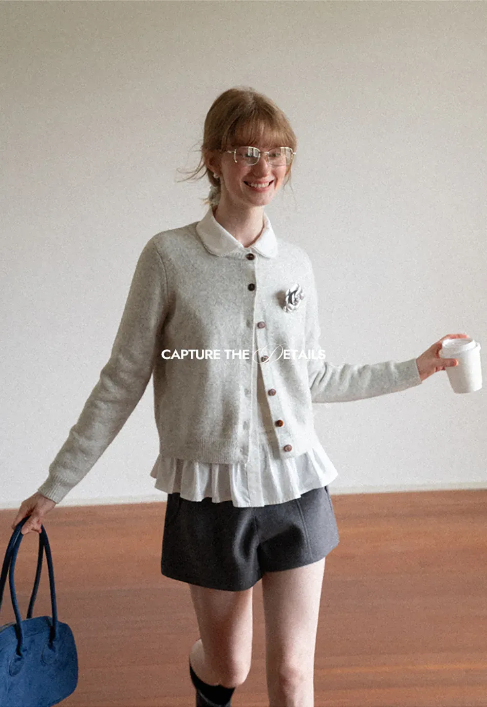 High Waist Pleated Shorts with Ruched Side Detail