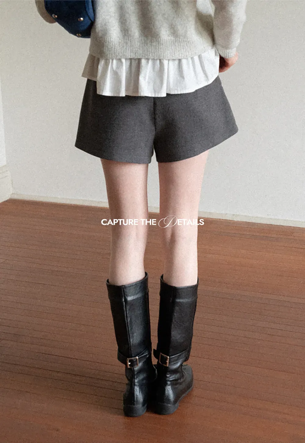 High Waist Pleated Shorts with Ruched Side Detail