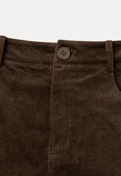 Ruffled Hem Corduroy Shorts