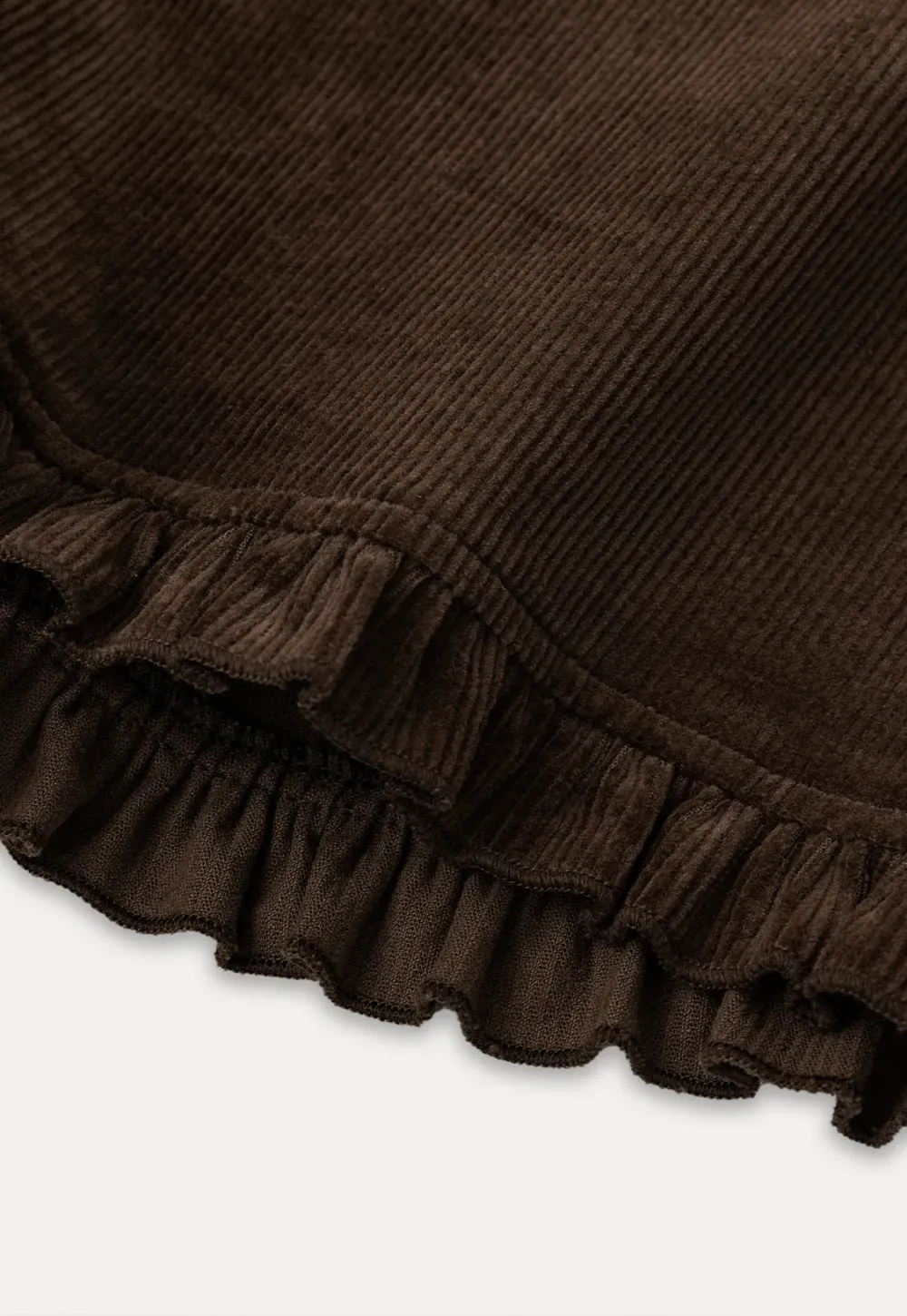 Ruffled Hem Corduroy Shorts