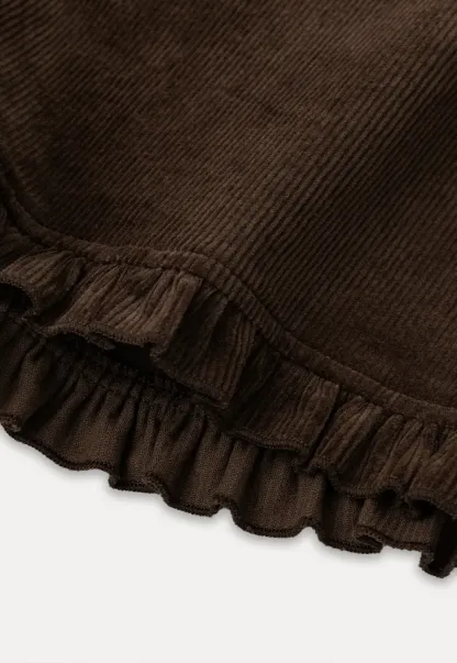 Ruffled Hem Corduroy Shorts