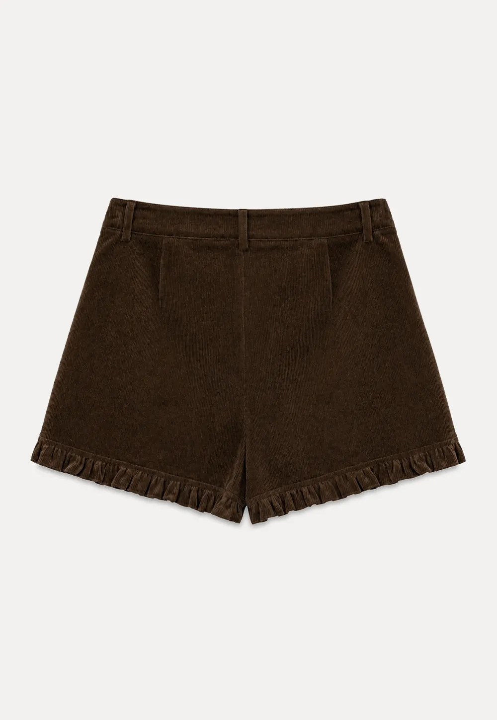 Ruffled Hem Corduroy Shorts