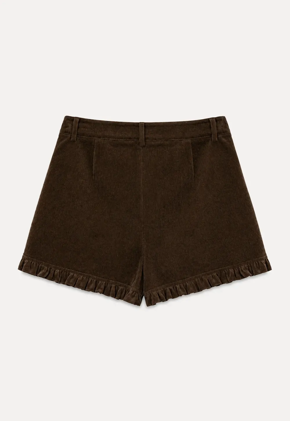 Ruffled Hem Corduroy Shorts