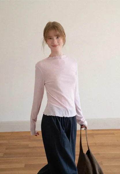 High Waist Elastic Waistband Wide Leg Casual Pants