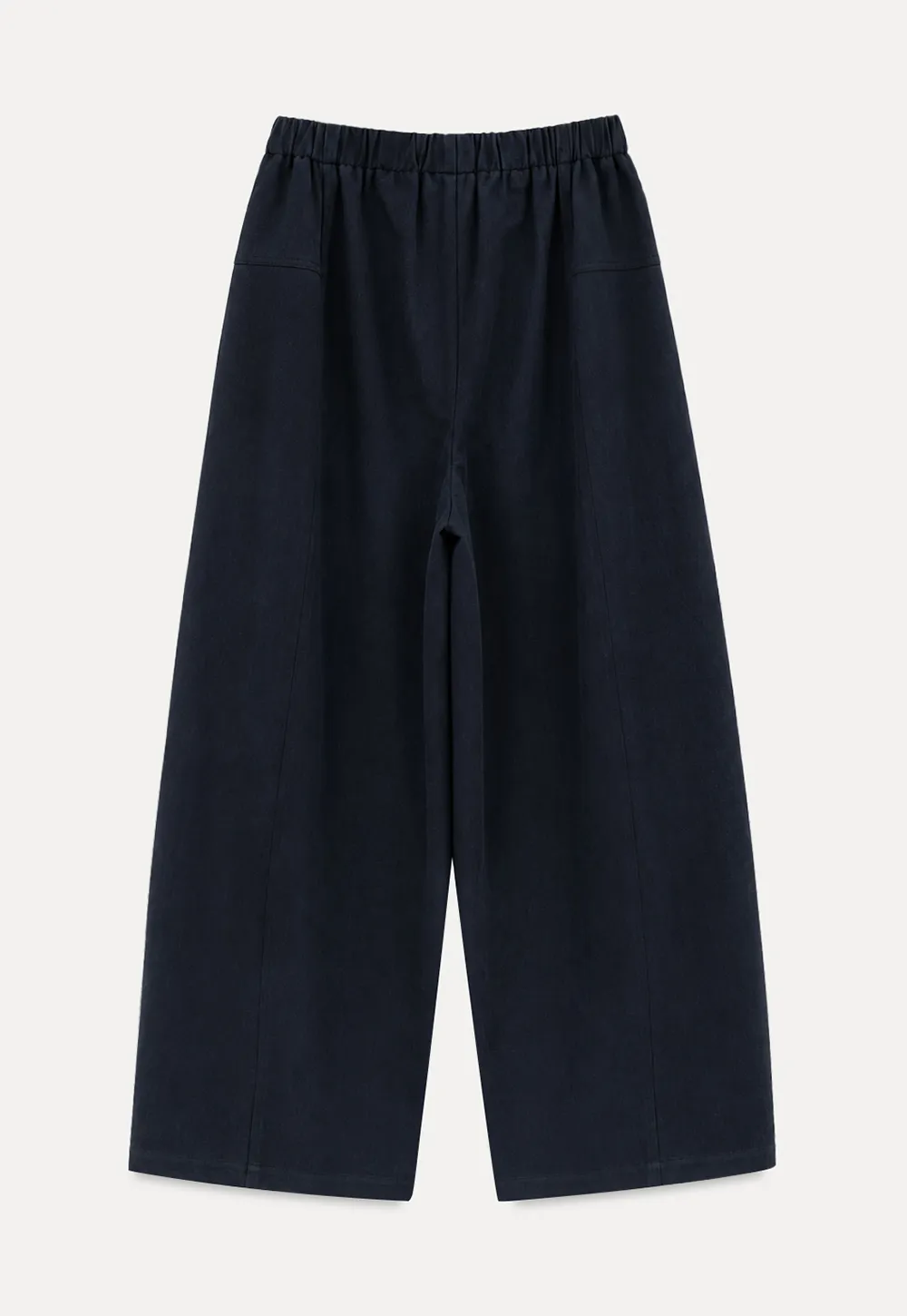 High Waist Elastic Waistband Wide Leg Casual Pants