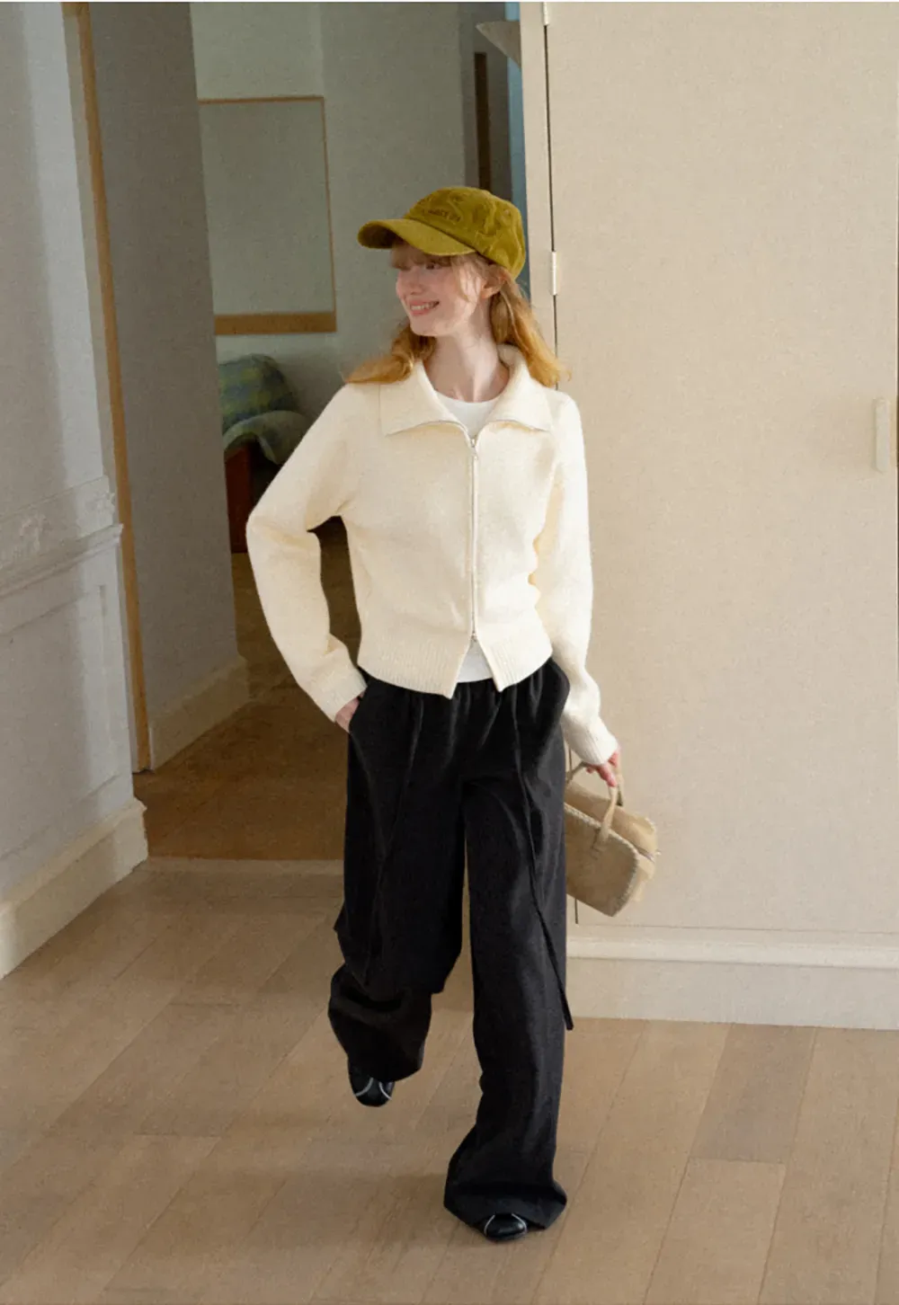 High Waist Drawstring Wide Leg Casual Pants