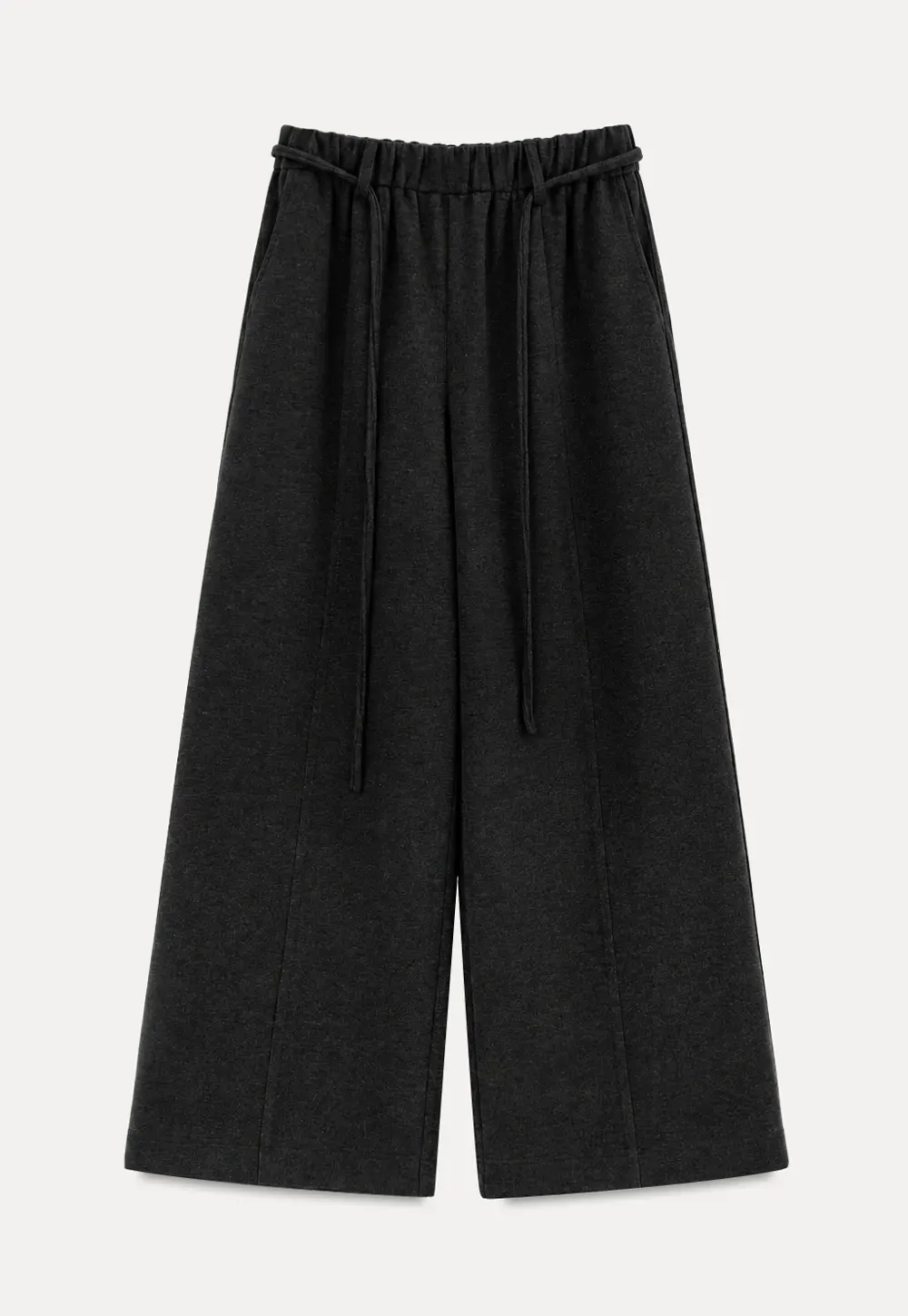 High Waist Drawstring Wide Leg Casual Pants
