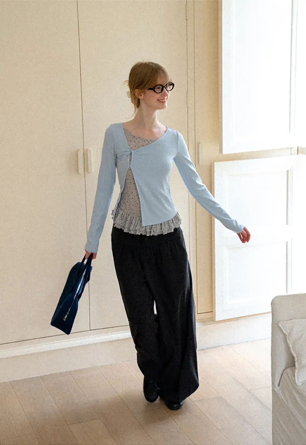 High Waist Wide Leg Pleated Casual Pants