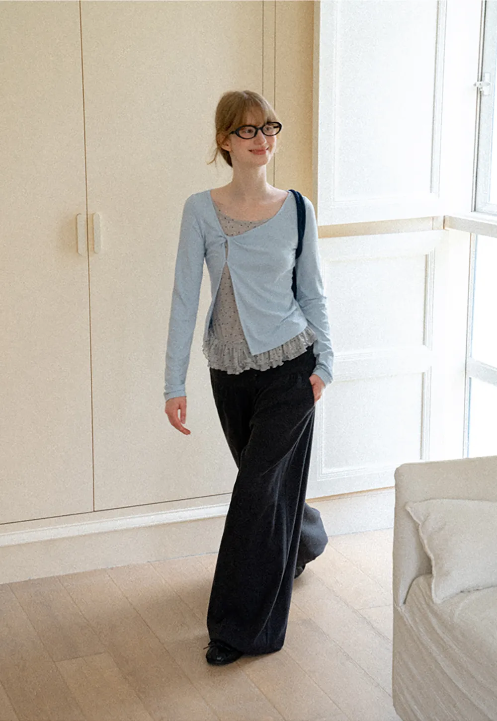 High Waist Wide Leg Pleated Casual Pants