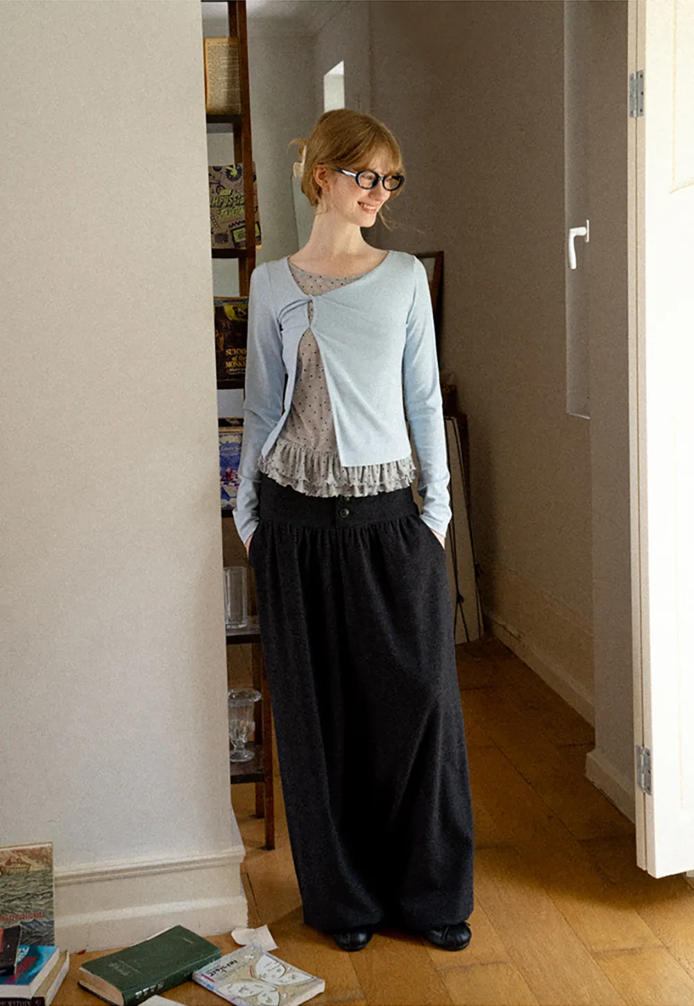 High Waist Wide Leg Pleated Casual Pants