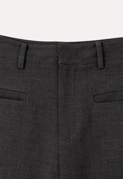 Lace Trim High Waist Wide Leg Casual Pants