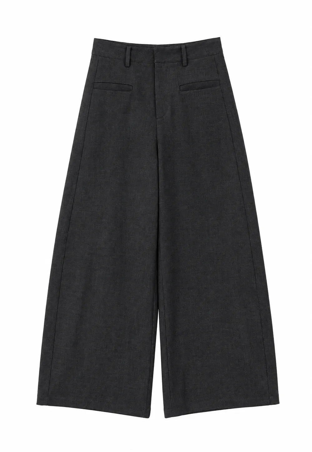 Lace Trim High Waist Wide Leg Casual Pants