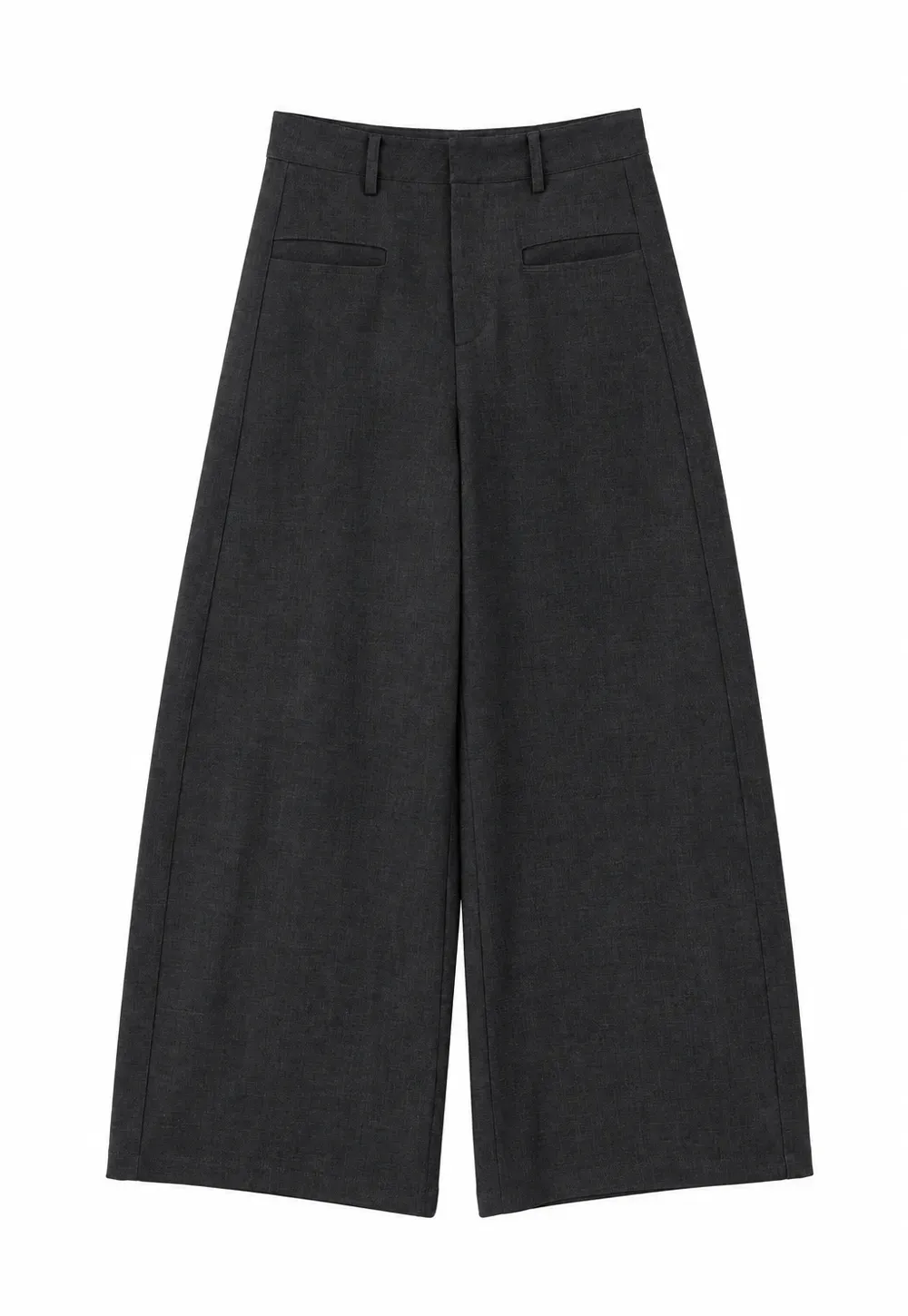 Lace Trim High Waist Wide Leg Casual Pants