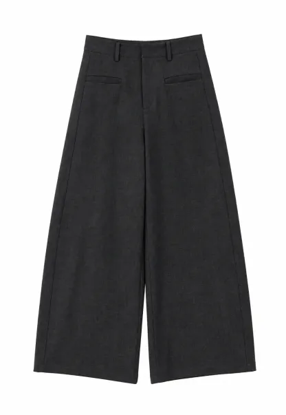Lace Trim High Waist Wide Leg Casual Pants