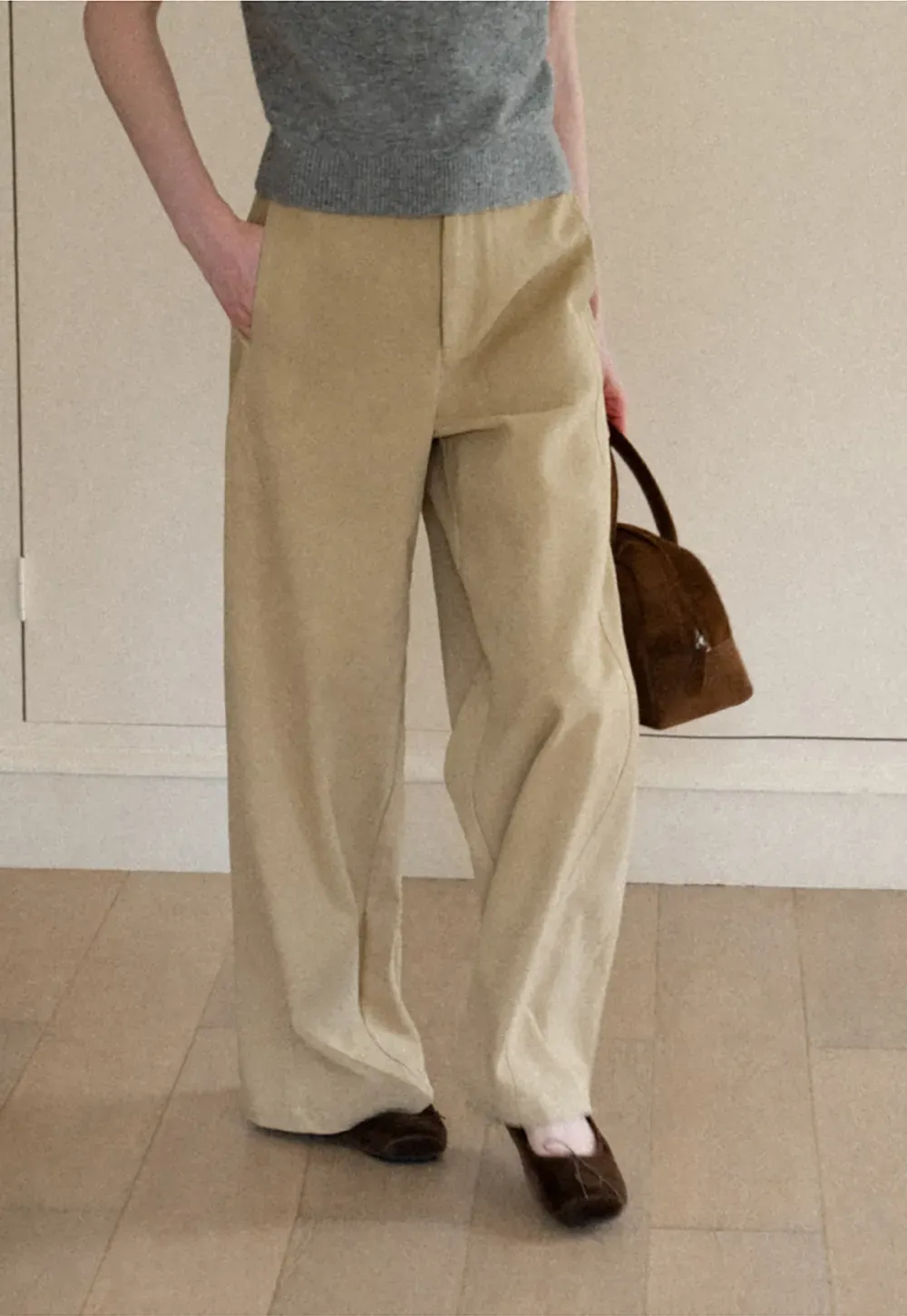 Wide Leg High Waist Casual Pants