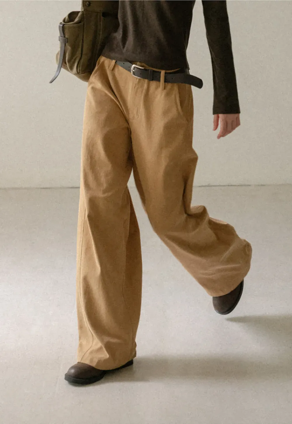 Wide Leg Pleated Casual Pants