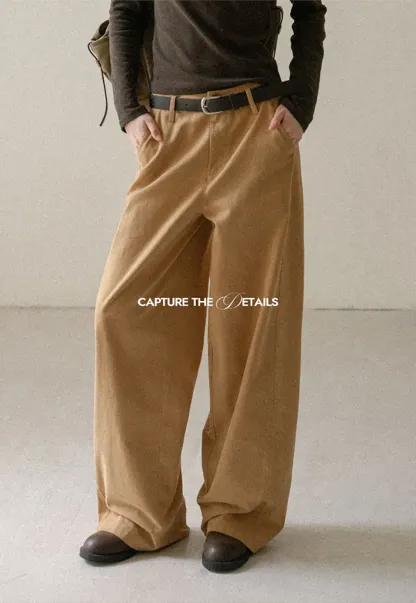 Wide Leg Pleated Casual Pants