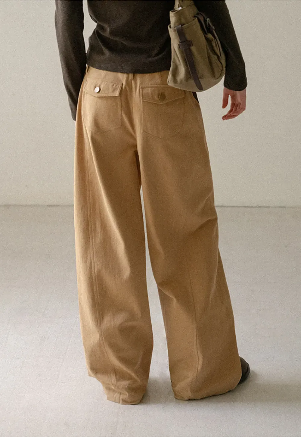 Wide Leg Pleated Casual Pants