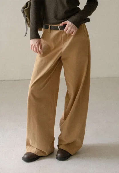 Wide Leg Pleated Casual Pants
