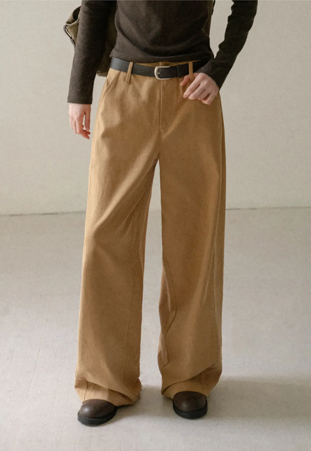 Wide Leg Pleated Casual Pants