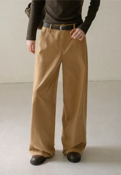 Wide Leg Pleated Casual Pants