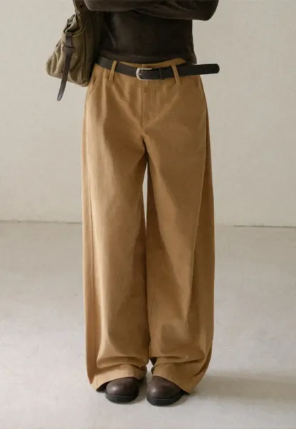 Wide Leg Pleated Casual Pants