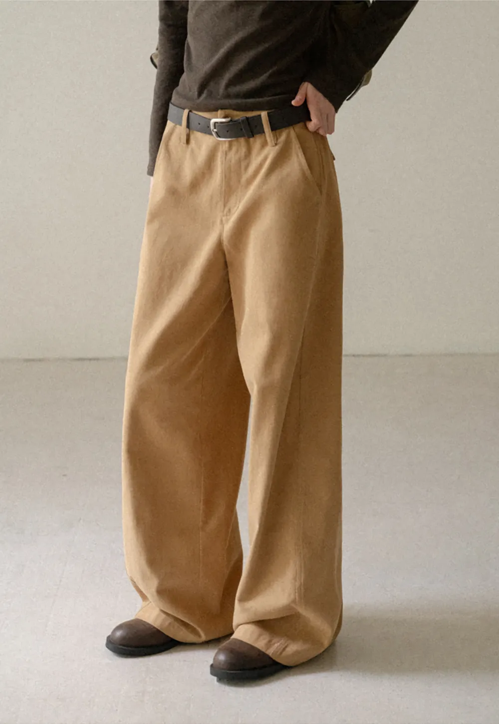 Wide Leg Pleated Casual Pants