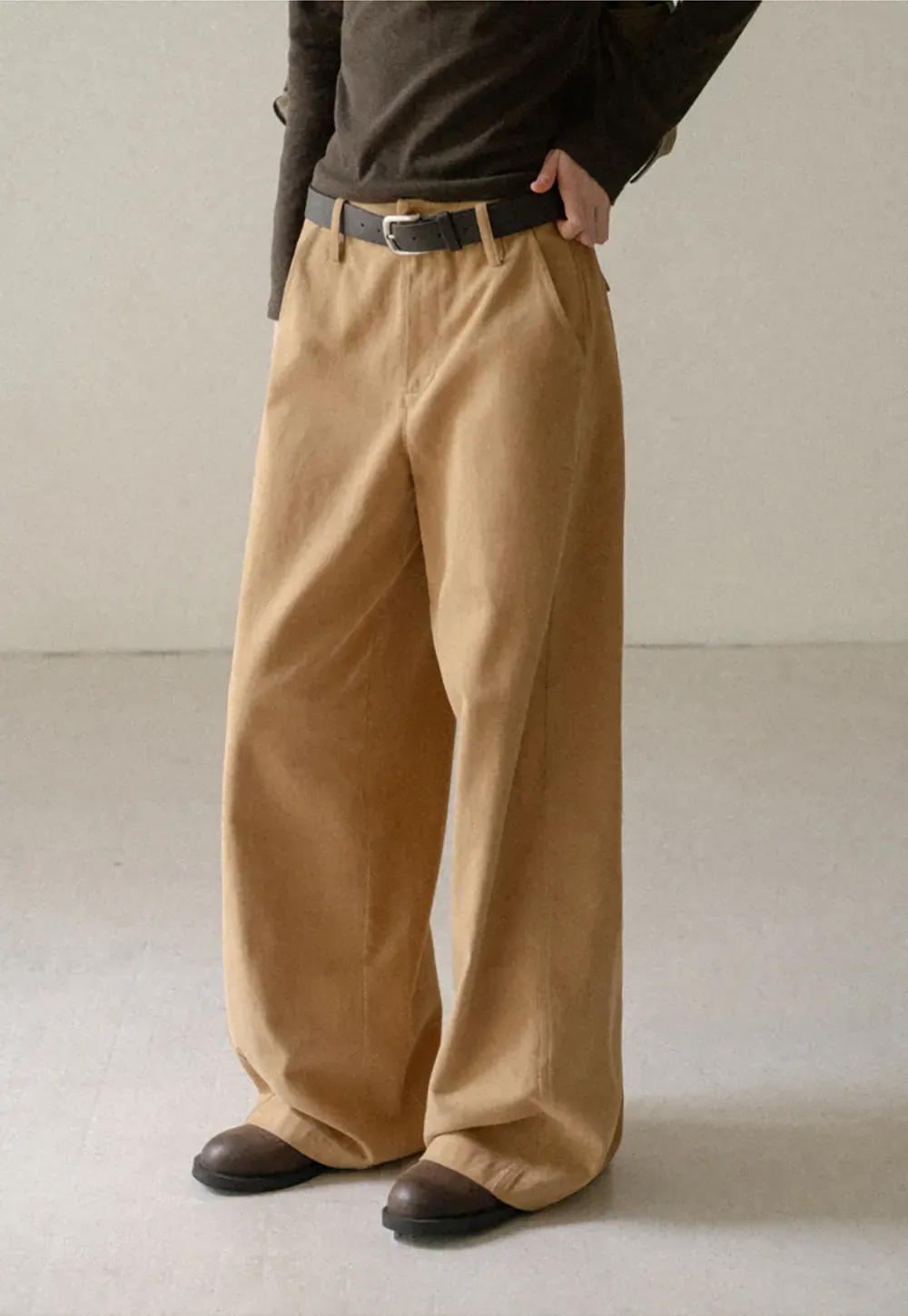 Wide Leg Pleated Casual Pants