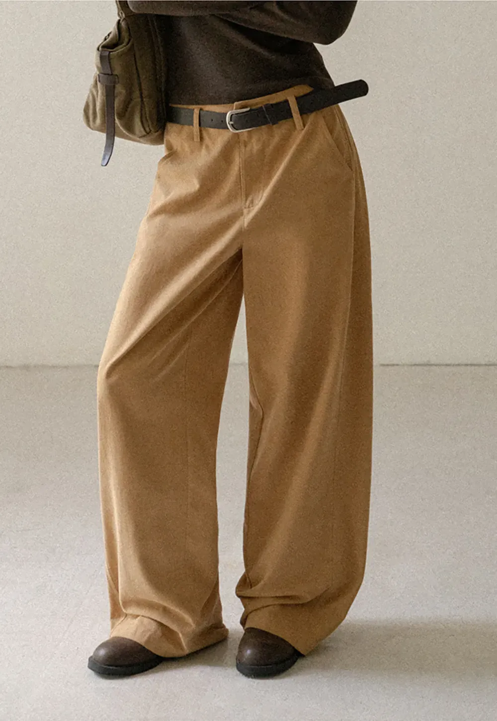 Wide Leg Pleated Casual Pants