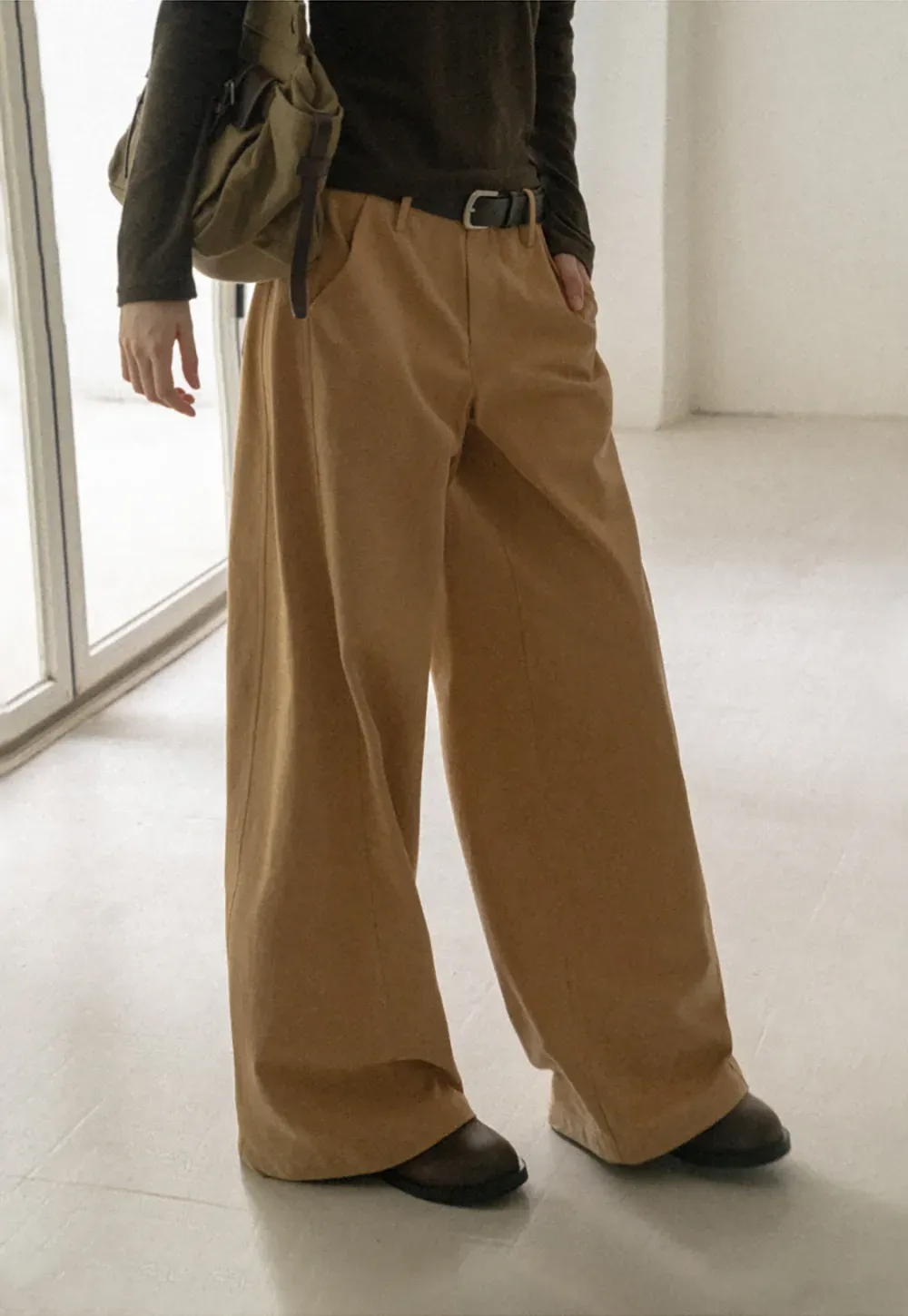 Wide Leg Pleated Casual Pants