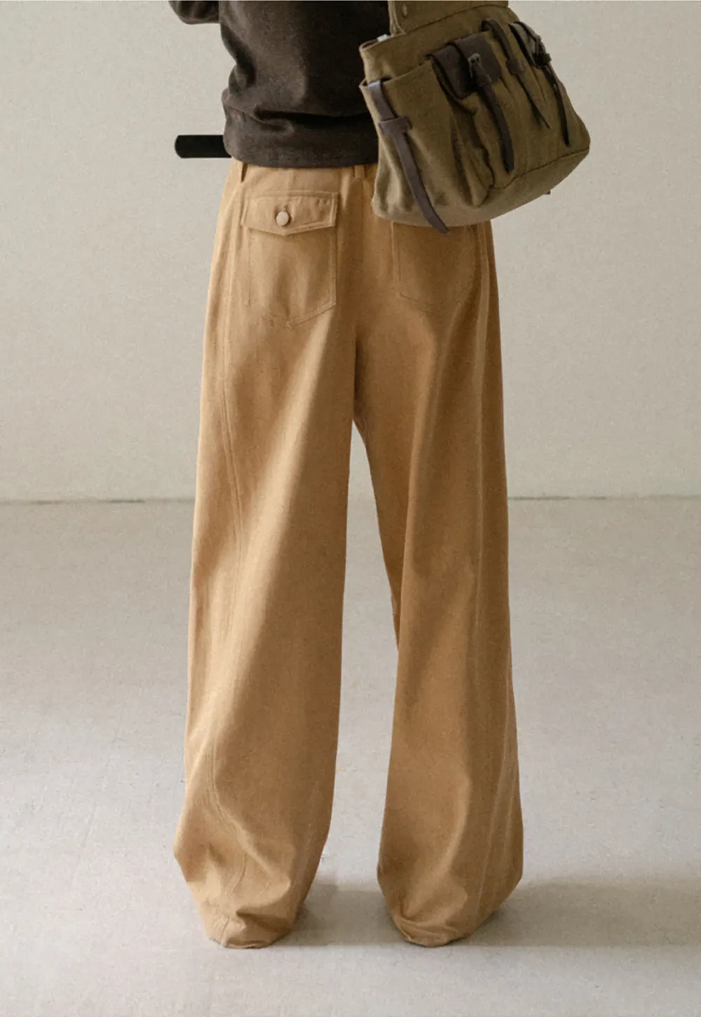 Wide Leg Pleated Casual Pants