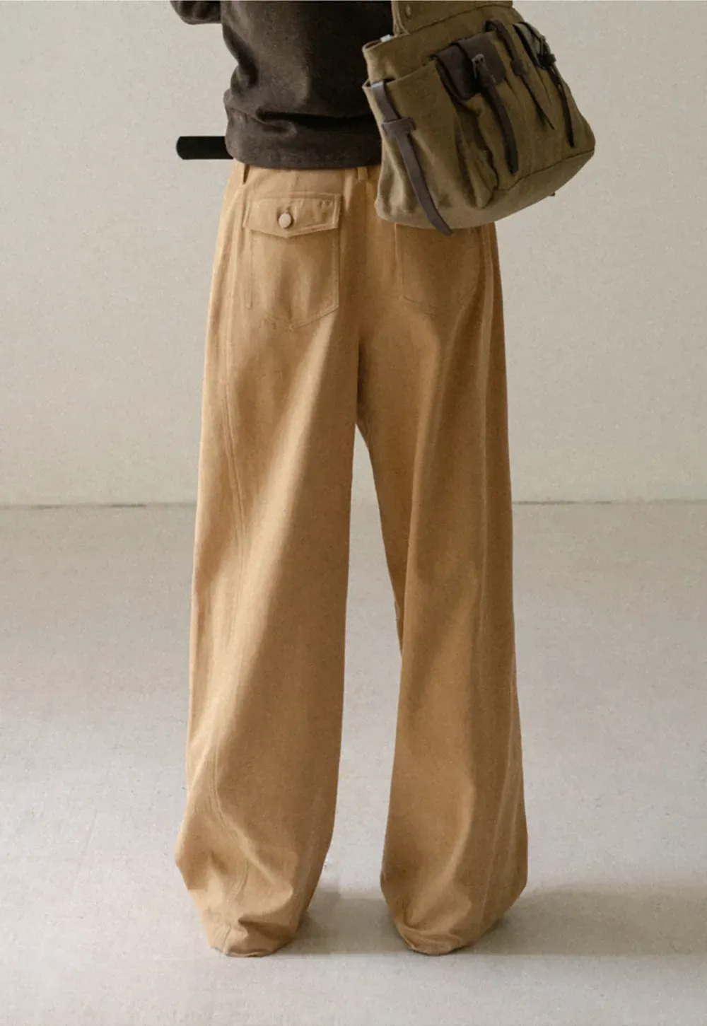 Wide Leg Pleated Casual Pants