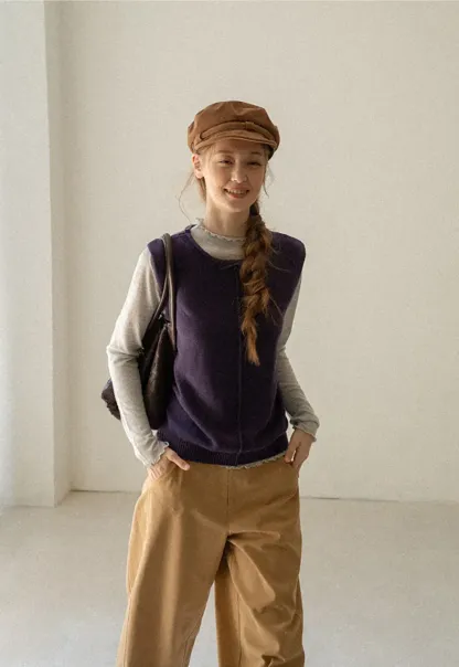 Wide Leg Pleated Casual Pants