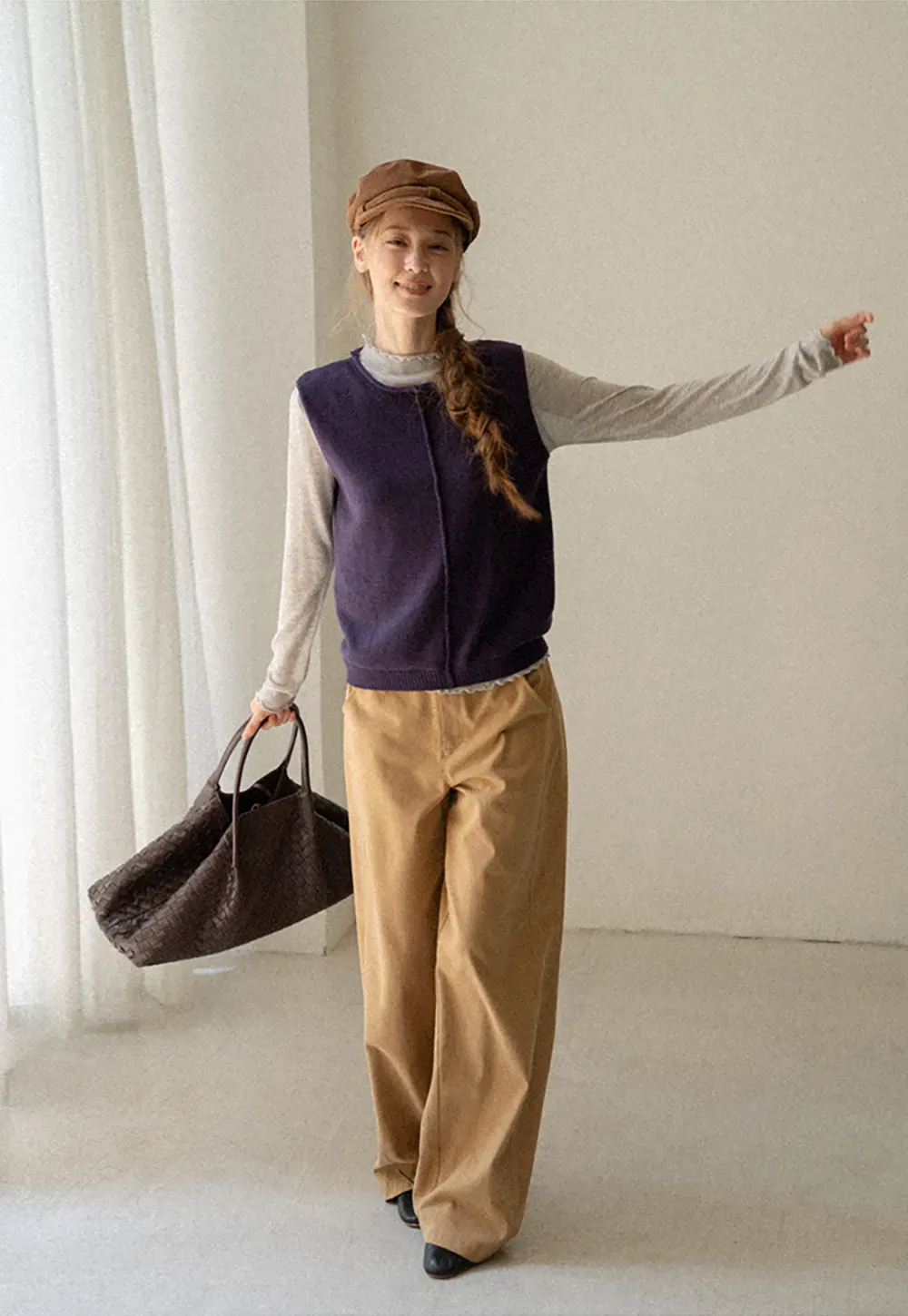 Wide Leg Pleated Casual Pants