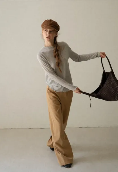 Wide Leg Pleated Casual Pants