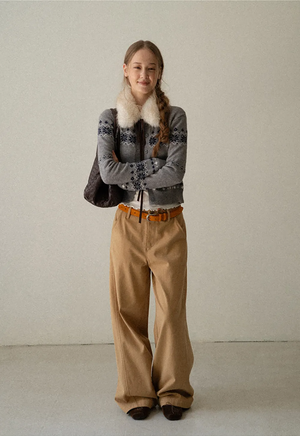 Wide Leg Pleated Casual Pants