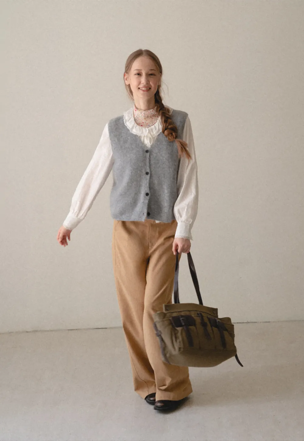 Wide Leg Pleated Casual Pants