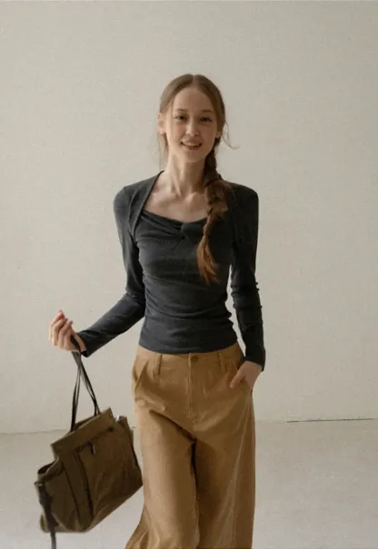 Wide Leg Pleated Casual Pants