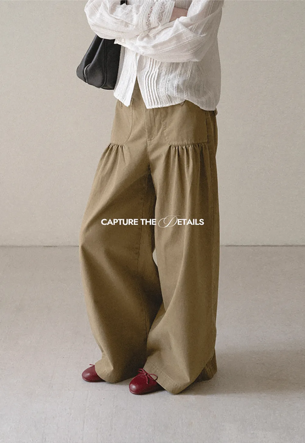 High Waist Pleated Wide Leg Casual Pants