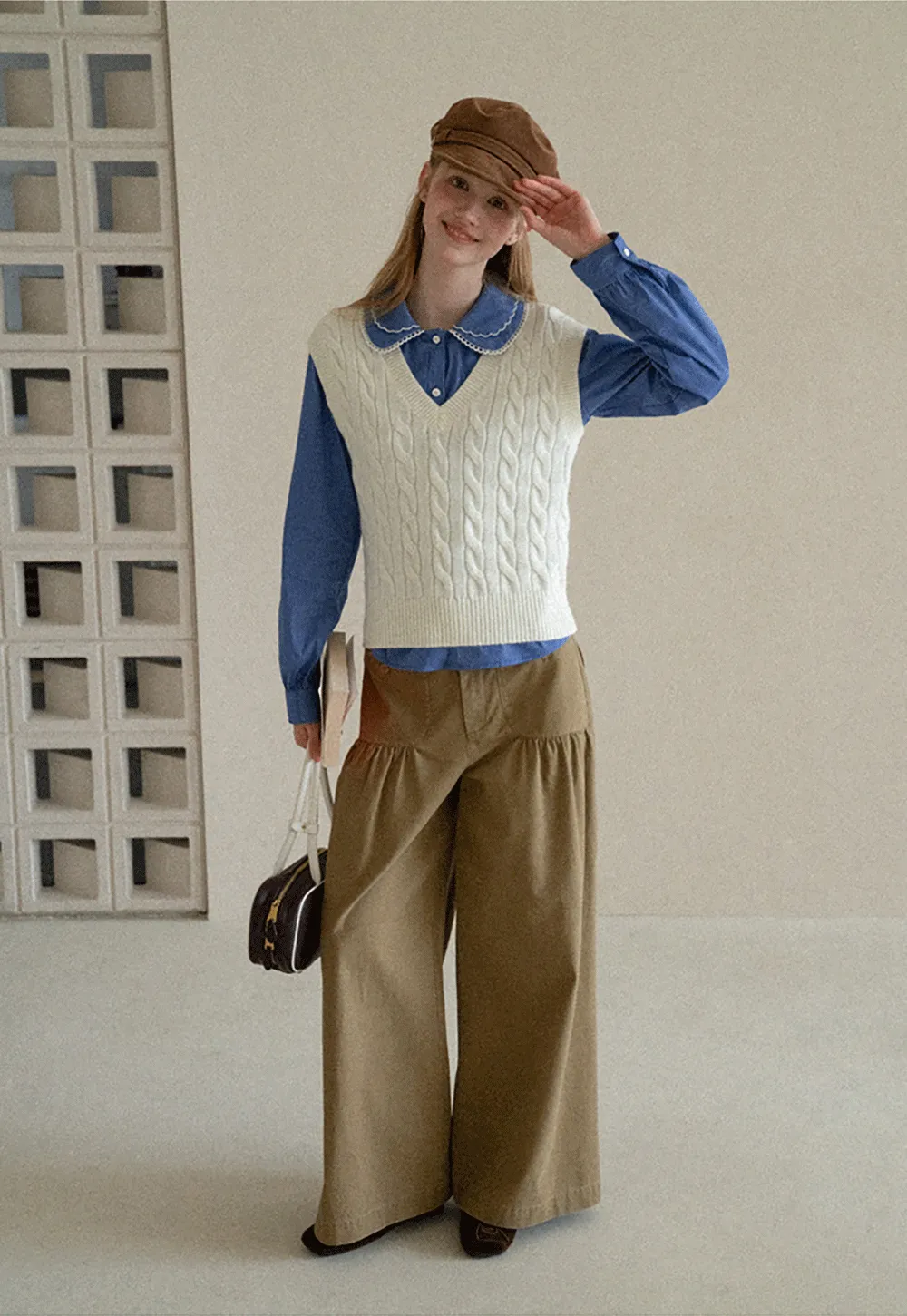 High Waist Pleated Wide Leg Casual Pants