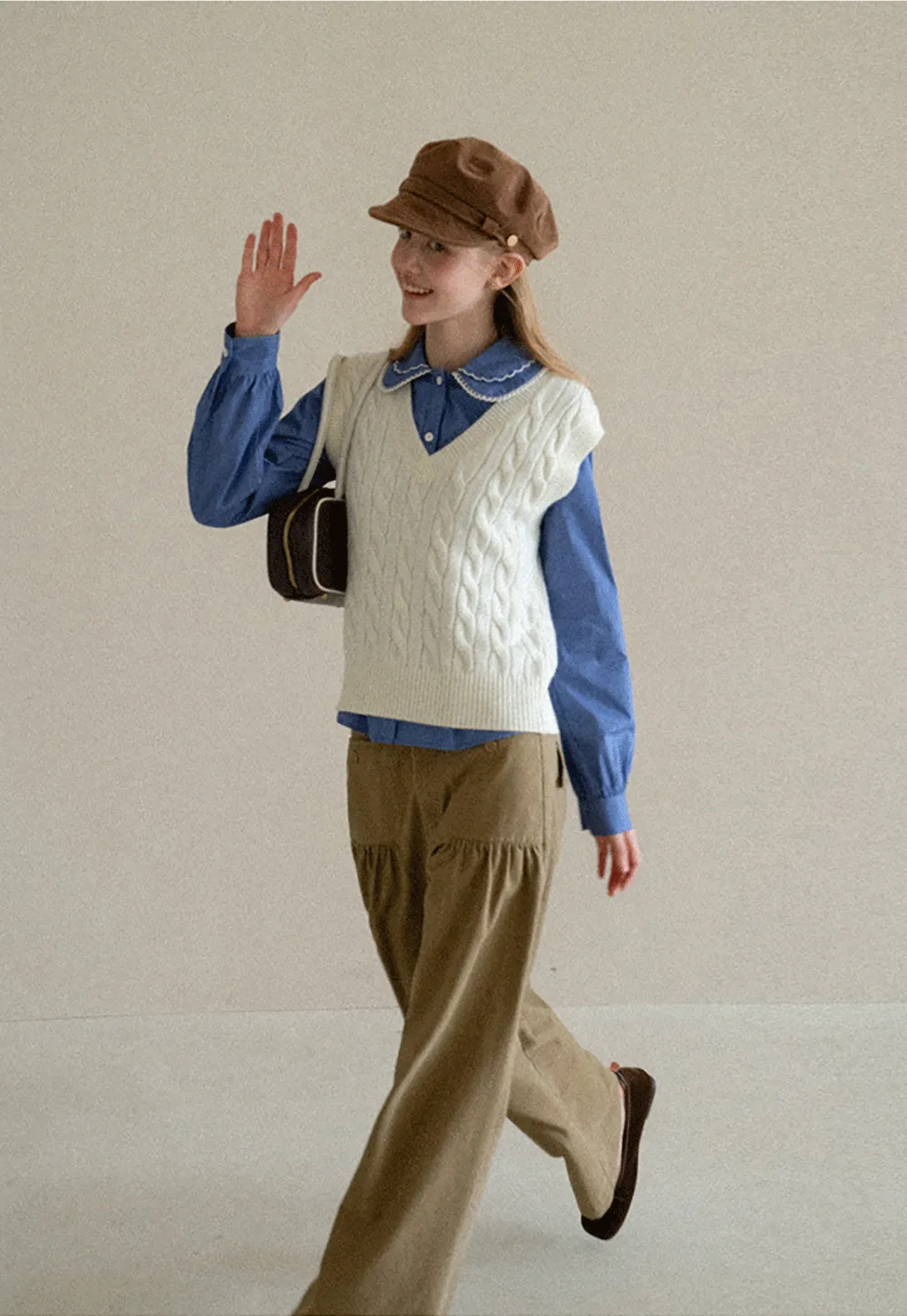 High Waist Pleated Wide Leg Casual Pants