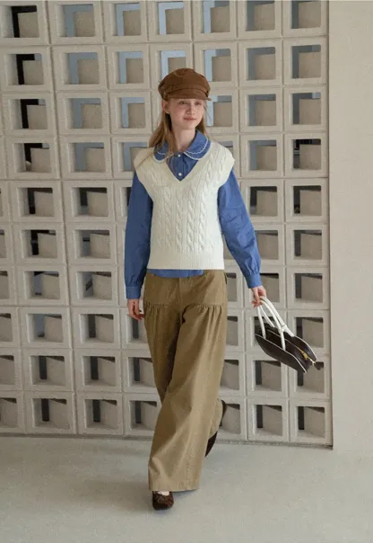 High Waist Pleated Wide Leg Casual Pants